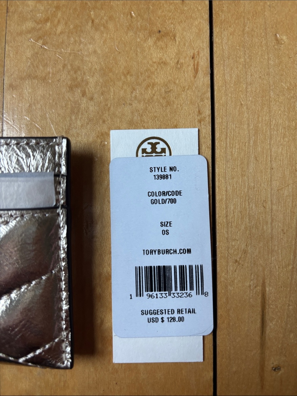 Tory Burch Metallic Quilted Card Case - Silver - Picture 2 of 4